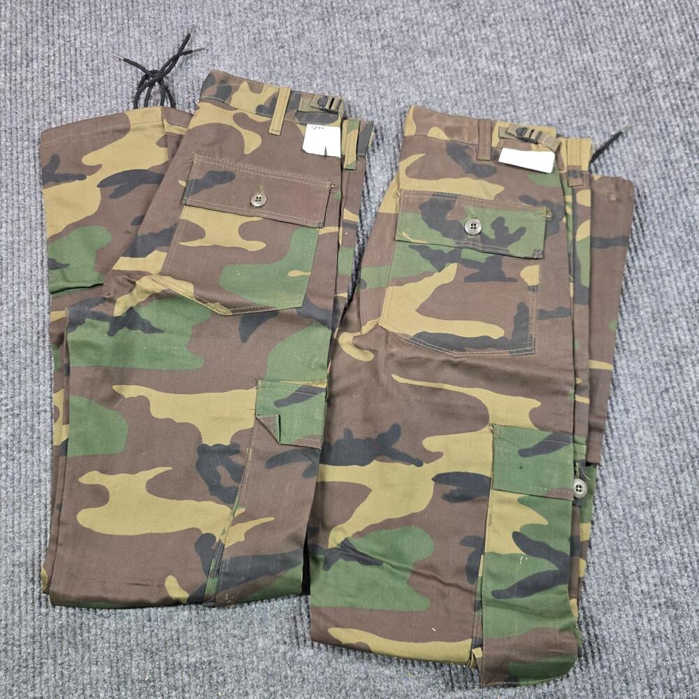 Vintage US Army Woodland Camo Pants Mens 30x32 Cotton Cargo BDU 28x32 LOT of 2